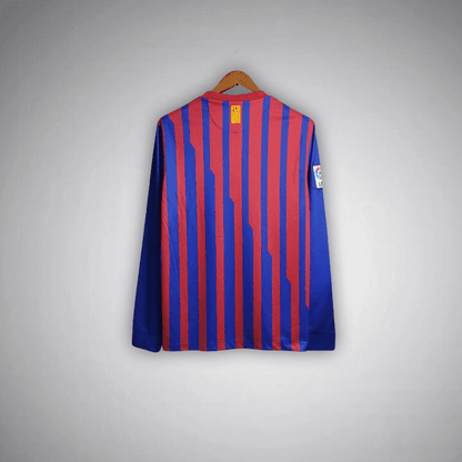 11/12 FC Barcelona Long Sleeve Home Kit from FootballPrestige.com - Premium Football Kits