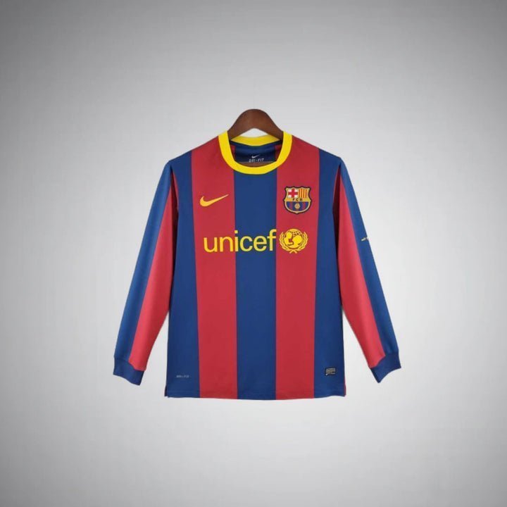 11/12 FC Barcelona Long Sleeve Home Kit from FootballPrestige.com - Premium Football Kits