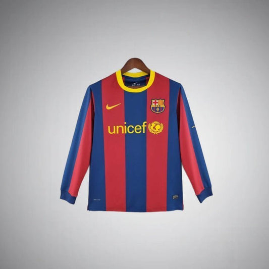 11/12 FC Barcelona Long Sleeve Home Kit from FootballPrestige.com - Premium Football Kits