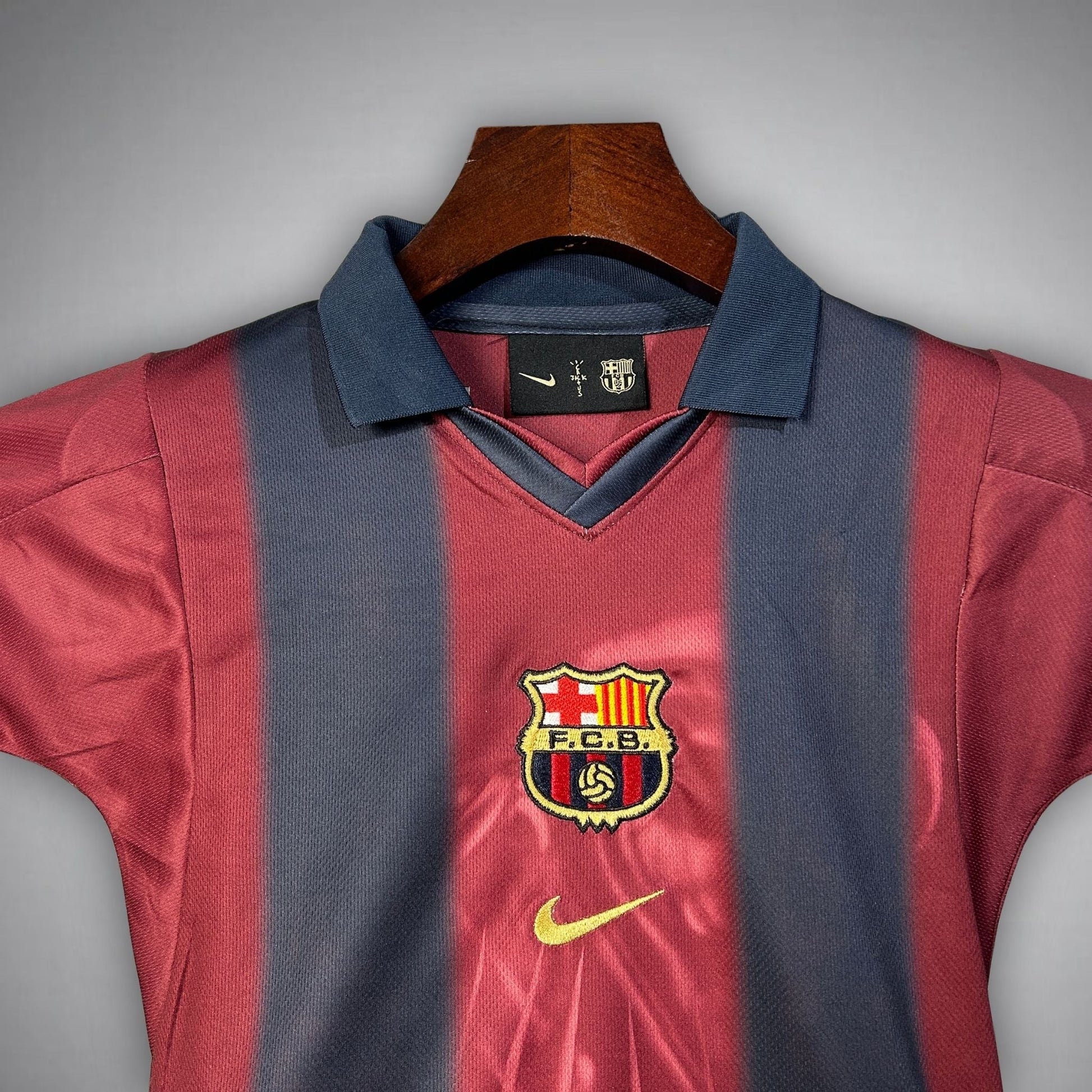 2000/01 FC Barcelona Retro x Cactus Jack Limited Edition Kids Size Home Kit from FootballPrestige.com - Premium Football Kits