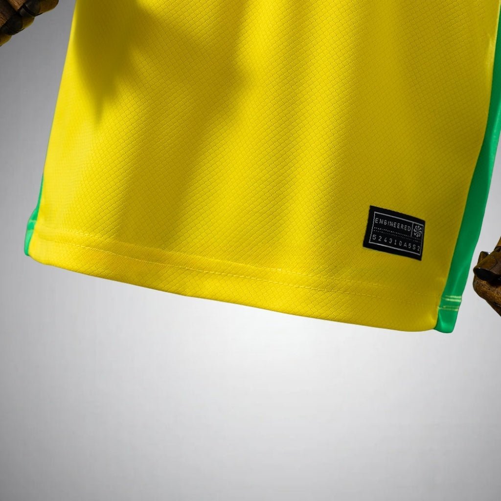 2026 Brazil Home Kids Size Kit from FootballPrestige.com - Premium Football Kits