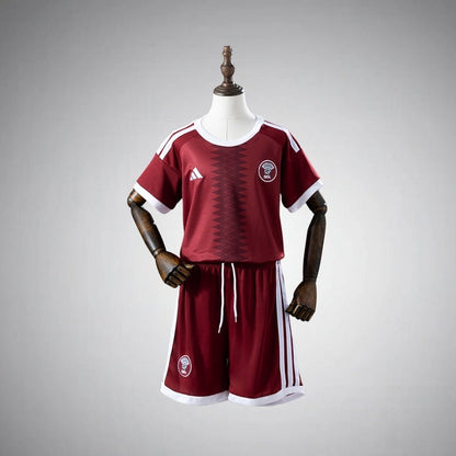 2026 Qatar Home Kids Size Kit from FootballPrestige.com - Premium Football Kits