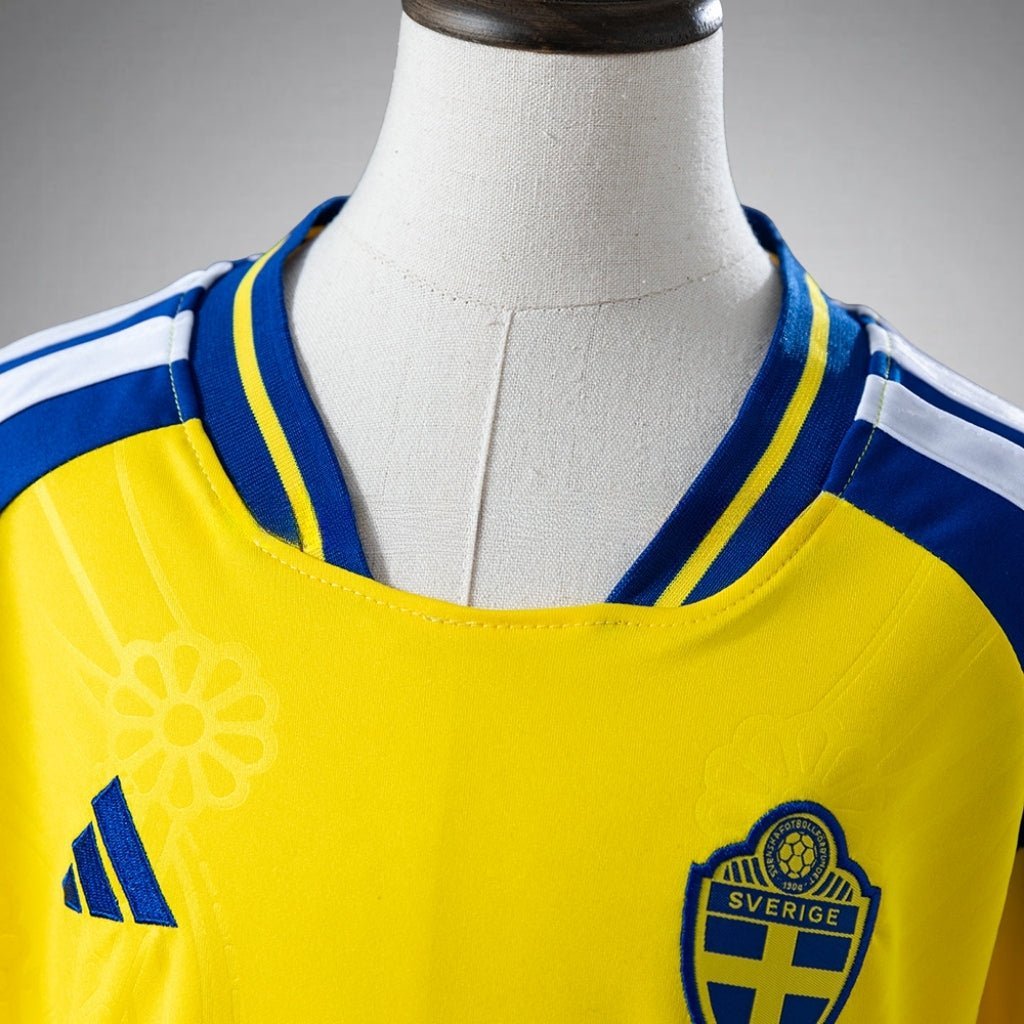 2026 Sweden Home Kids Size Kit from FootballPrestige.com - Premium Football Kits
