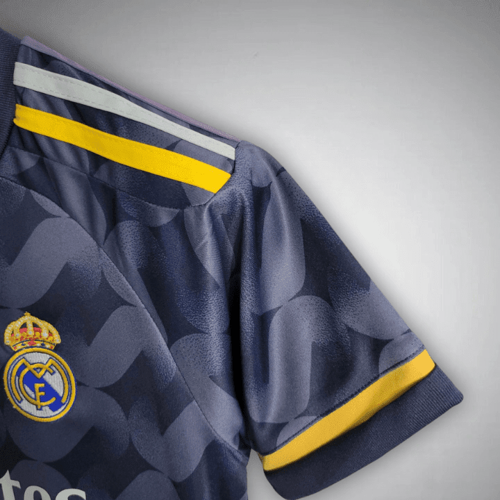 23/24 Real Madrid Away Premium Kids Size Kit from FootballPrestige.com - Premium Football Kits