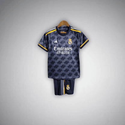 23/24 Real Madrid Away Premium Kids Size Kit from FootballPrestige.com - Premium Football Kits