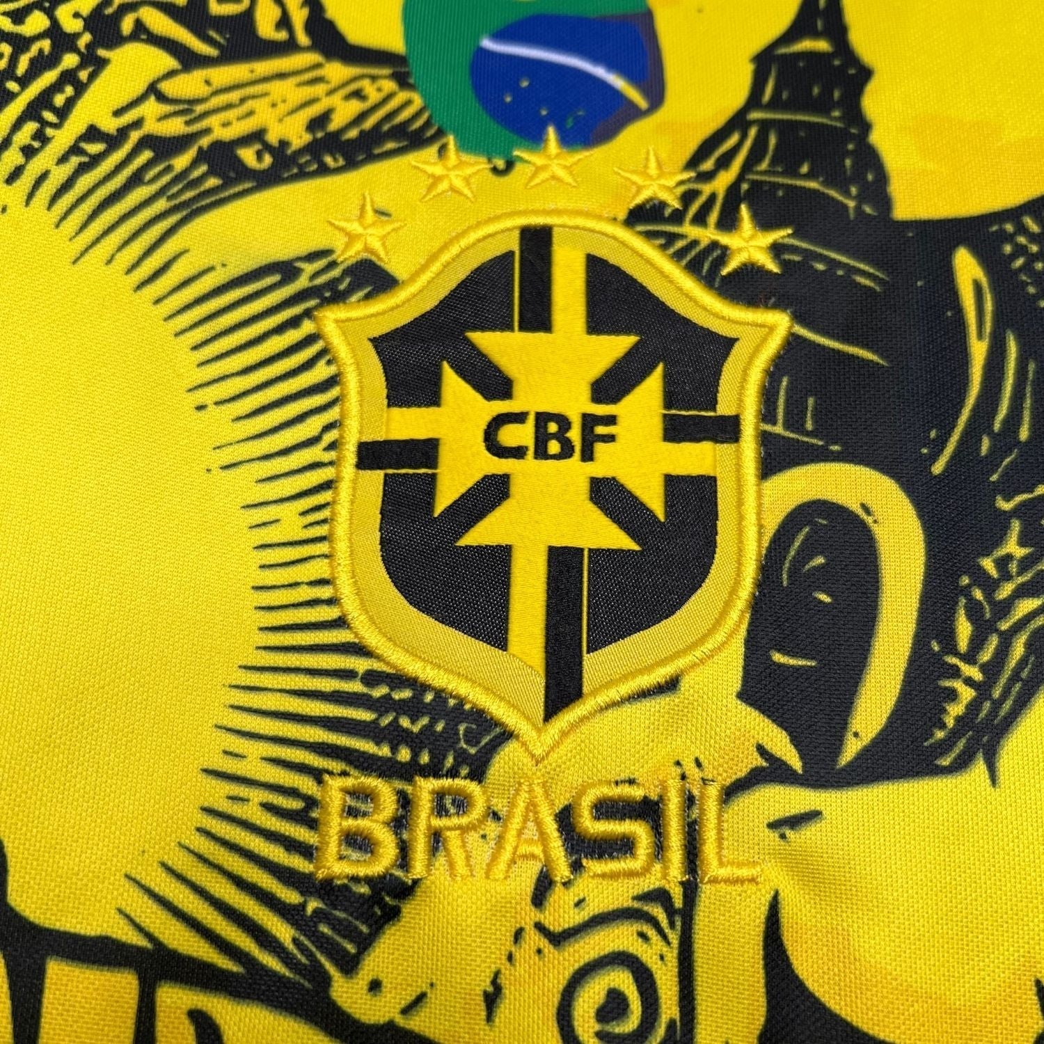 24/25 Brazil "Jesus" Premium Yellow Kit from FootballPrestige.com - Premium Football Kits