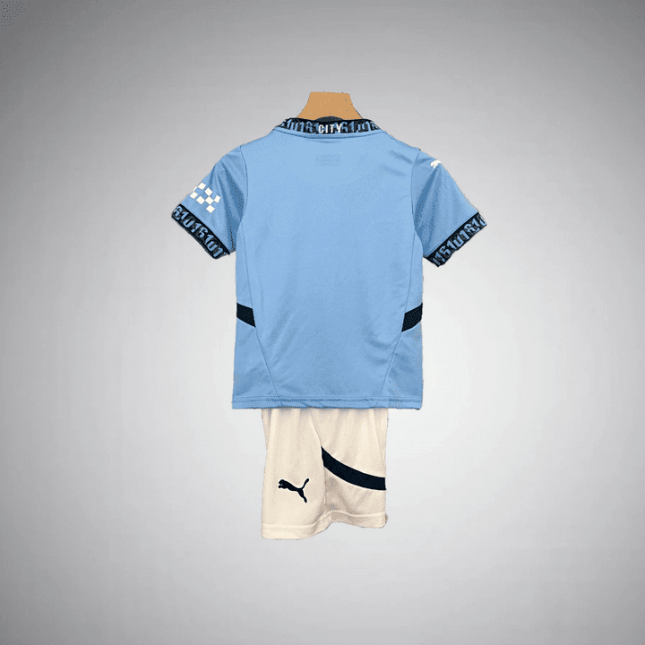 24/25 Manchester City Home Kids Size Kit from FootballPrestige.com - Premium Football Kits