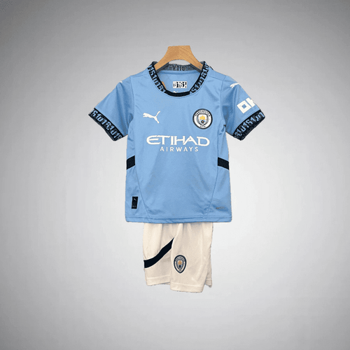 24/25 Manchester City Home Kids Size Kit from FootballPrestige.com - Premium Football Kits