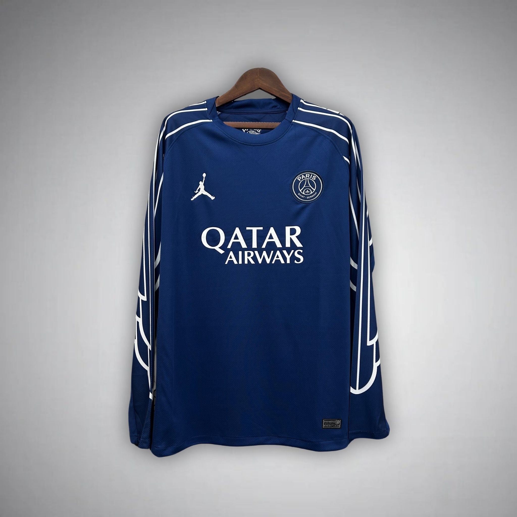 24/25 PSG x Jordan 4th Long Sleeve Kit from FootballPrestige.com - Premium Football Kits