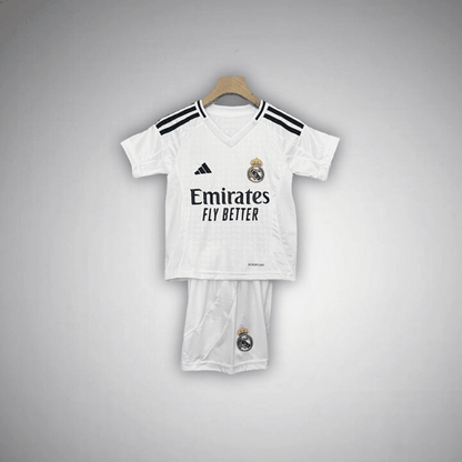 24/25 Real Madrid Home Kids Size Kit from FootballPrestige.com - Premium Football Kits