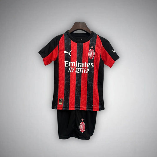 25/26 AC Milan Home Kids Size Kit from FootballPrestige.com - Premium Football Kits
