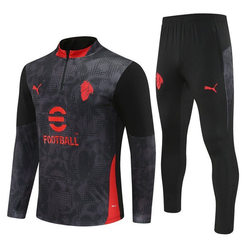25/26 AC Milan Training Black Kids Size Tracksuit from FootballPrestige.com - Premium Football Kits