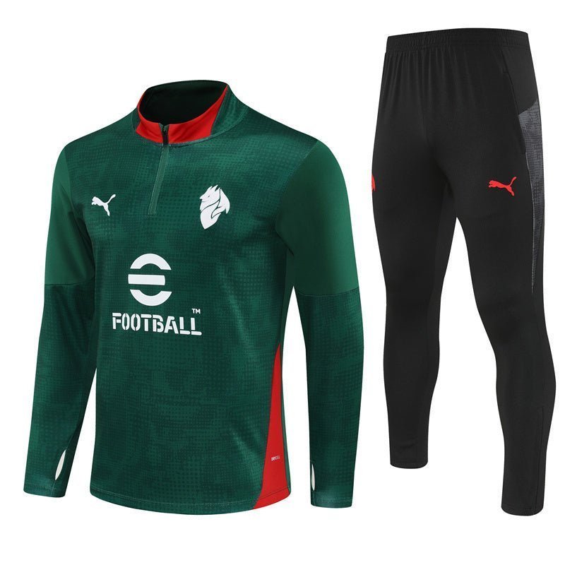 25/26 AC Milan Training Green Tracksuit from FootballPrestige.com - Premium Football Kits