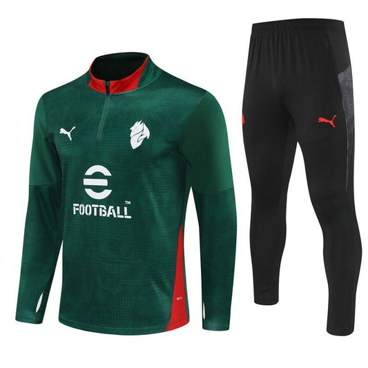 25/26 AC Milan Training Green Tracksuit from FootballPrestige.com - Premium Football Kits