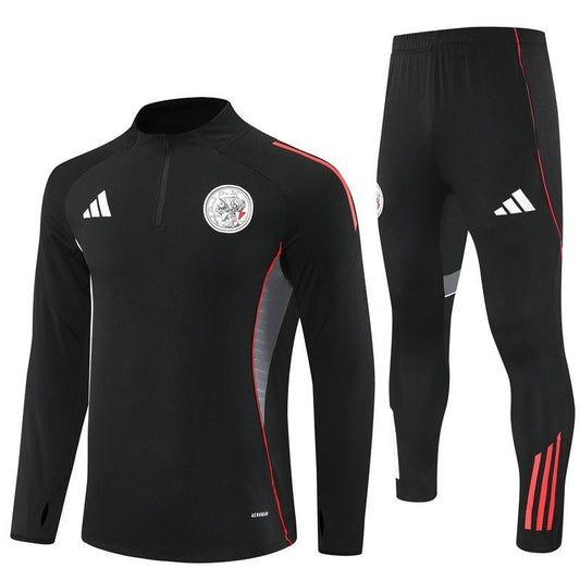 25/26 Ajax Amsterdam Training Black Tracksuit from FootballPrestige.com - Premium Football Kits
