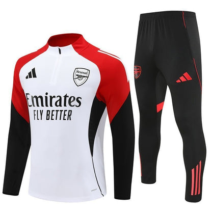 25/26 Arsenal White/Red Tracksuit from FootballPrestige.com - Premium Football Kits