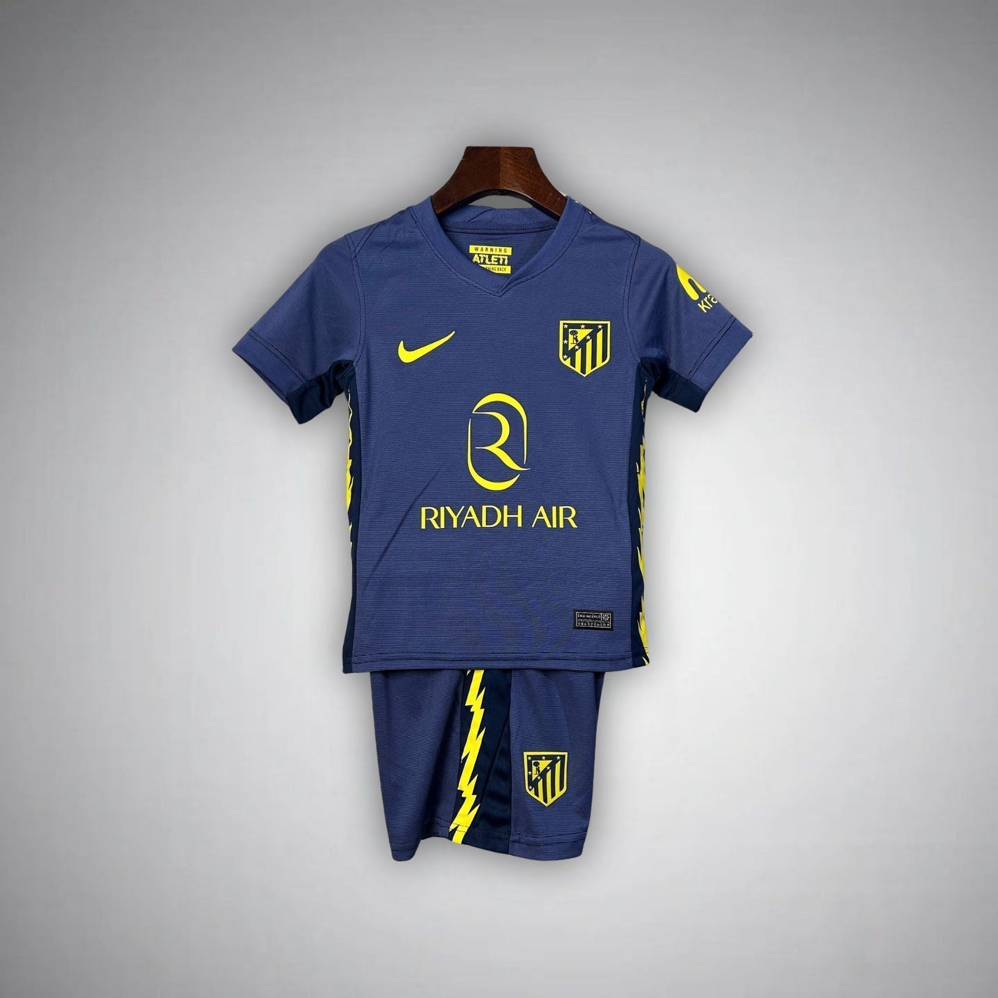 25/26 Atletico Madrid Away Kids Size Kit from FootballPrestige.com - Premium Football Kits
