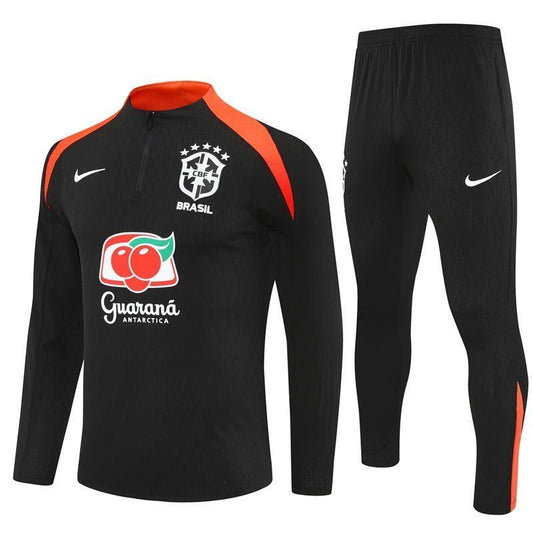25/26 Brazil Training Black Kids Size Tracksuit from FootballPrestige.com - Premium Football Kits