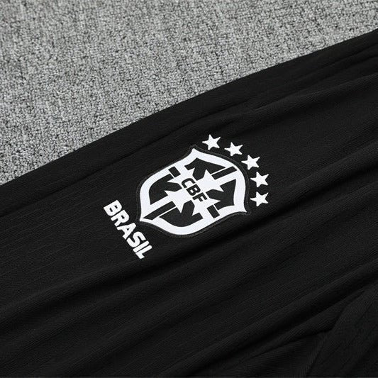 25/26 Brazil Training Black Tracksuit from FootballPrestige.com - Premium Football Kits