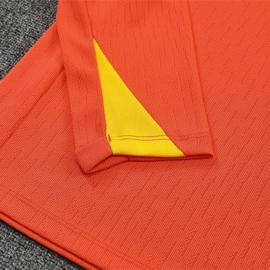 25/26 Brazil Training Orange Kids Size Tracksuit from FootballPrestige.com - Premium Football Kits