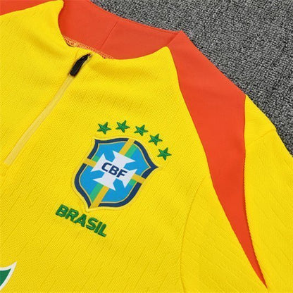 25/26 Brazil Training Yellow Tracksuit from FootballPrestige.com - Premium Football Kits