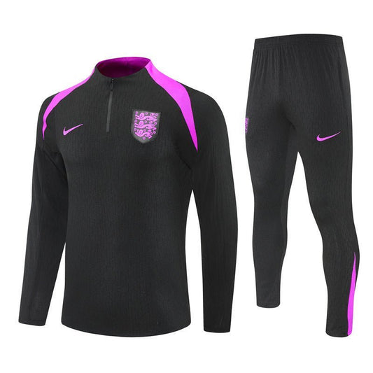 25/26 England Training Black Kids Size Tracksuit from FootballPrestige.com - Premium Football Kits