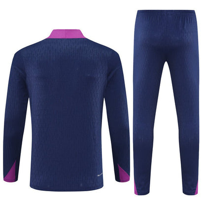 25/26 FC Barcelona Half Zip Training Blue/Purple Kids Size Tracksuit from FootballPrestige.com - Premium Football Kits