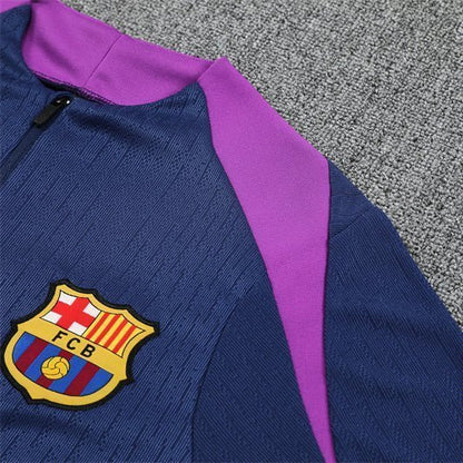 25/26 FC Barcelona Half Zip Training Blue/Purple Kids Size Tracksuit from FootballPrestige.com - Premium Football Kits