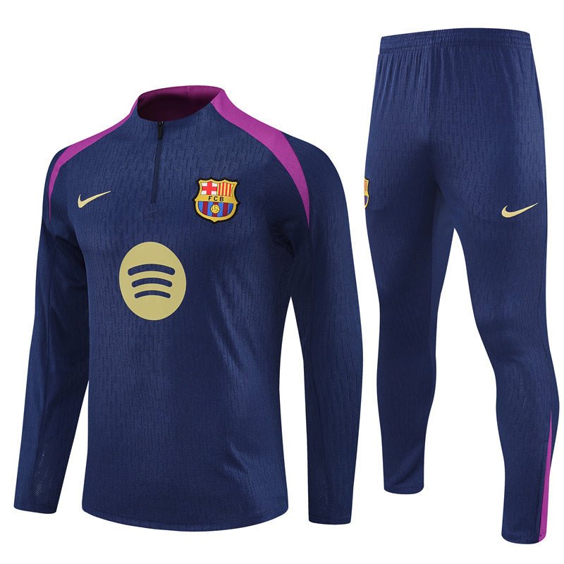 25/26 FC Barcelona Half Zip Training Blue/Purple Tracksuit from FootballPrestige.com - Premium Football Kits