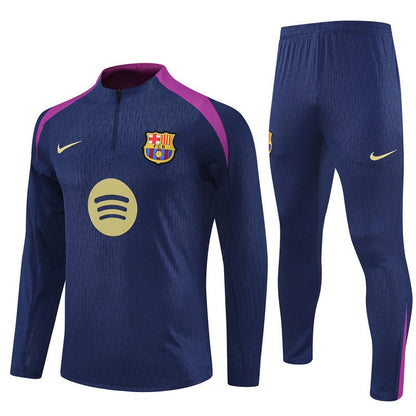 25/26 FC Barcelona Half Zip Training Blue/Purple Tracksuit from FootballPrestige.com - Premium Football Kits