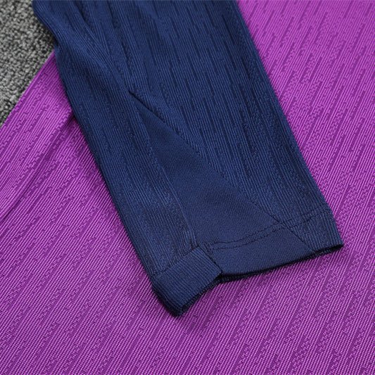 25/26 FC Barcelona Half Zip Training Purple/Blue Kids Size Tracksuit from FootballPrestige.com - Premium Football Kits