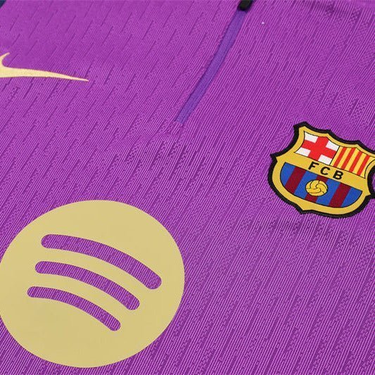 25/26 FC Barcelona Half Zip Training Purple/Blue Kids Size Tracksuit from FootballPrestige.com - Premium Football Kits