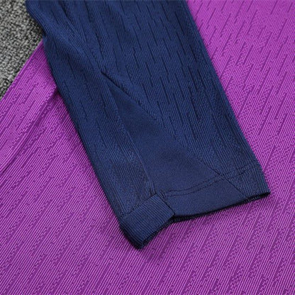 25/26 FC Barcelona Half Zip Training Purple/Blue Tracksuit from FootballPrestige.com - Premium Football Kits
