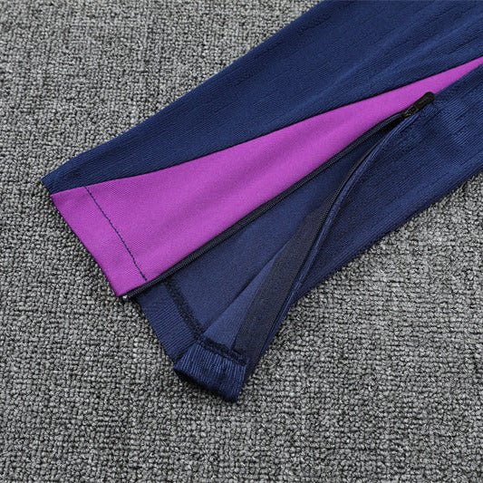 25/26 FC Barcelona Half Zip Training Purple/Blue Tracksuit from FootballPrestige.com - Premium Football Kits
