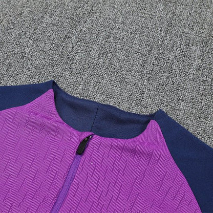 25/26 FC Barcelona Half Zip Training Purple/Blue Tracksuit from FootballPrestige.com - Premium Football Kits