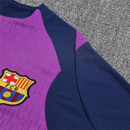 25/26 FC Barcelona Half Zip Training Purple/Blue Tracksuit from FootballPrestige.com - Premium Football Kits