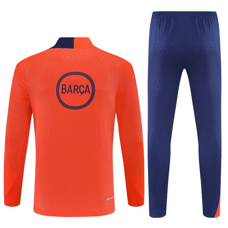 25/26 FC Barcelona Training Orange/Blue Tracksuit from FootballPrestige.com - Premium Football Kits