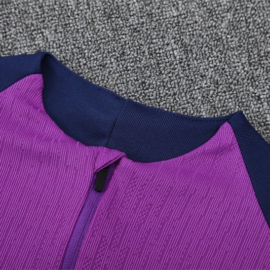 25/26 FC Barcelona Training Purple/Blue Kids Size Tracksuit from FootballPrestige.com - Premium Football Kits