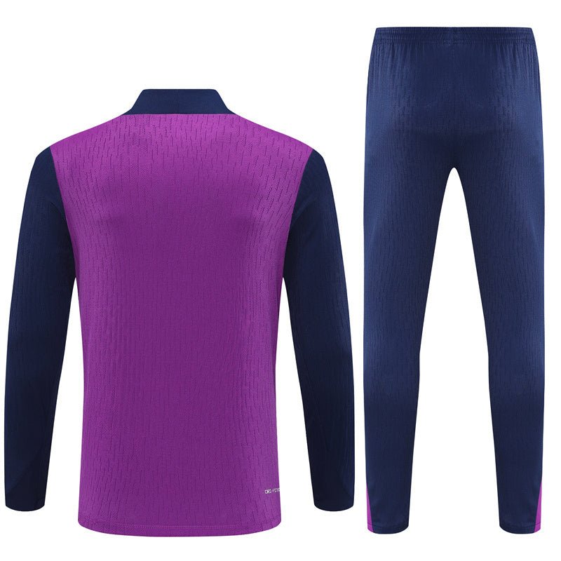 25/26 FC Barcelona Training Purple/Blue Kids Size Tracksuit from FootballPrestige.com - Premium Football Kits