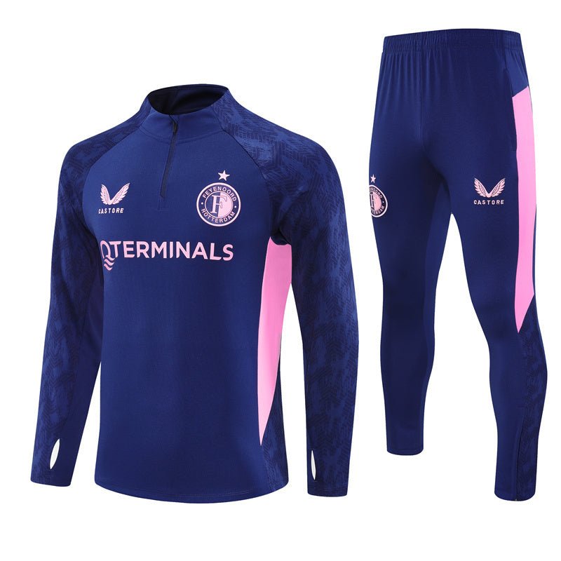 25/26 Feyenoord Training Blue Kids Size Tracksuit from FootballPrestige.com - Premium Football Kits