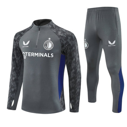 25/26 Feyenoord Training Grey Kids Size Tracksuit from FootballPrestige.com - Premium Football Kits