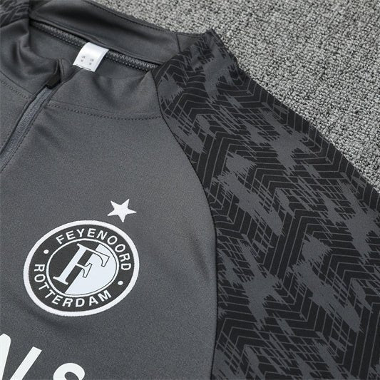 25/26 Feyenoord Training Grey Kids Size Tracksuit from FootballPrestige.com - Premium Football Kits