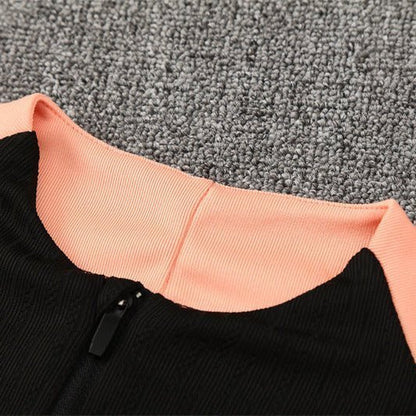 25/26 France Training Black/Light Pink Kids Size Tracksuit from FootballPrestige.com - Premium Football Kits