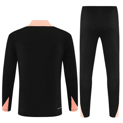 25/26 France Training Black/Light Pink Kids Size Tracksuit from FootballPrestige.com - Premium Football Kits