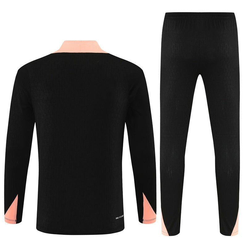 25/26 France Training Black/Light Pink Tracksuit from FootballPrestige.com - Premium Football Kits