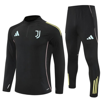 25/26 Juventus Training Black Kids Size Tracksuit from FootballPrestige.com - Premium Football Kits