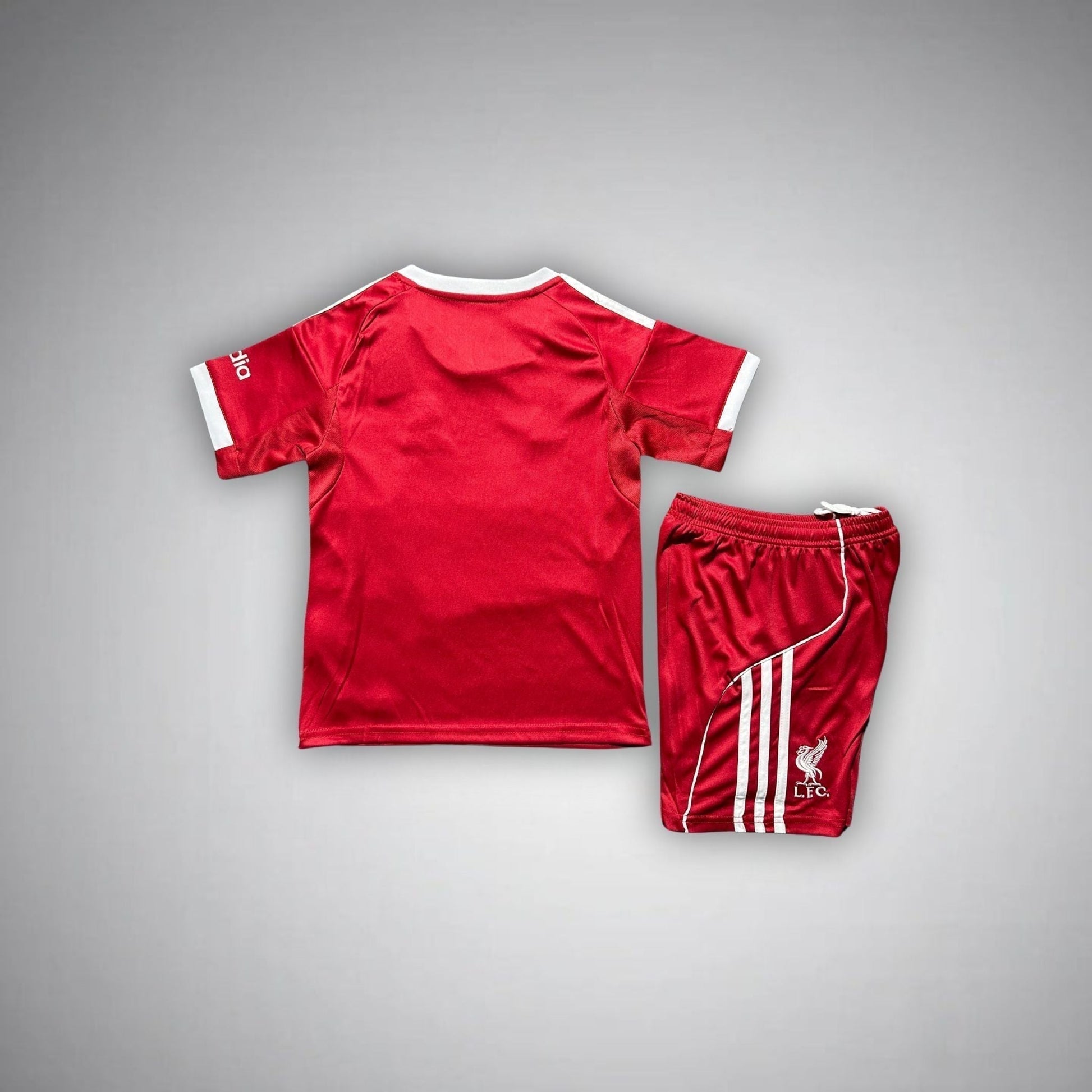 25/26 Liverpool Home Kids Size Kit from FootballPrestige.com - Premium Football Kits