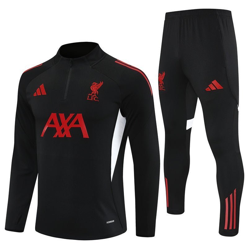 25/26 Liverpool Training Black Kids Size Tracksuit from FootballPrestige.com - Premium Football Kits