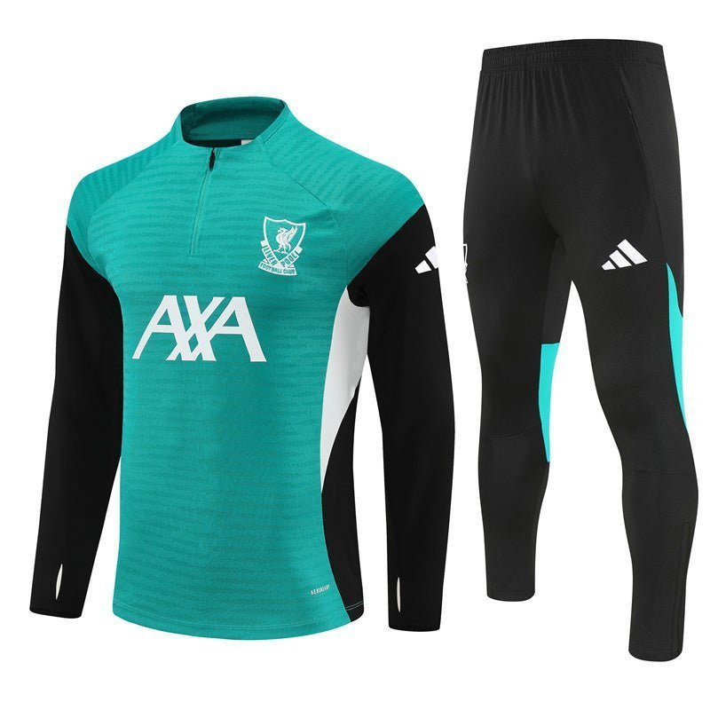 25/26 Liverpool Training Green Kids Size Tracksuit from FootballPrestige.com - Premium Football Kits