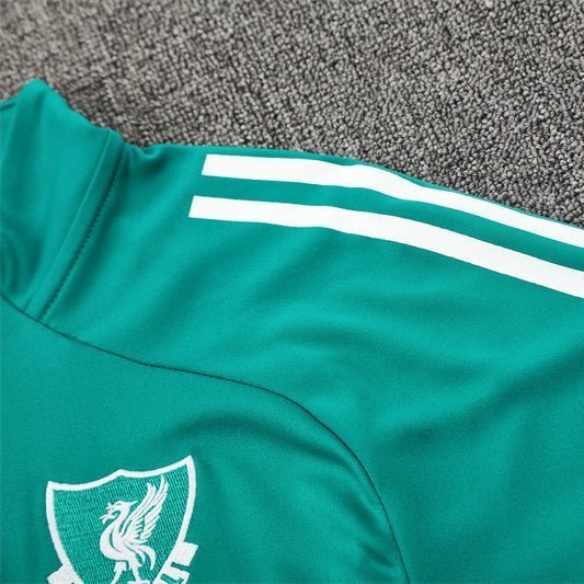 25/26 Liverpool Training Green Kids Size Tracksuit from FootballPrestige.com - Premium Football Kits